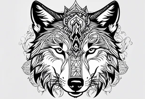 Wolf face tattoo idea