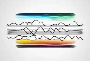 armband tattoo, horizontal with sound spectrum wave pattern tattoo idea