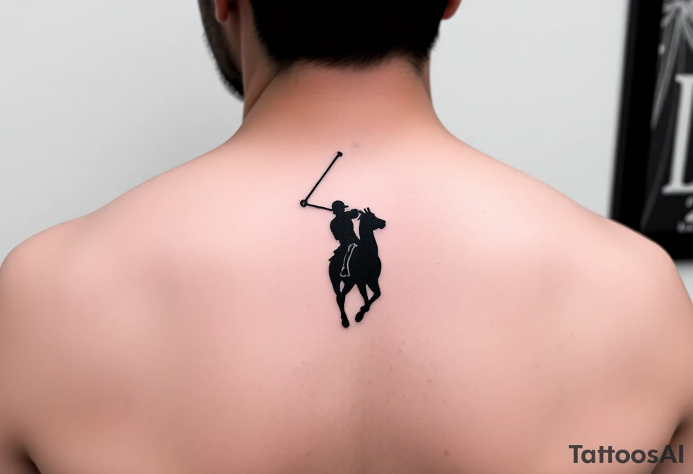 polo player silhouette tattoo idea