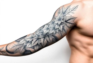 Maple leaves, juniper leaves, Blake, Kenya, Jacob tattoo idea