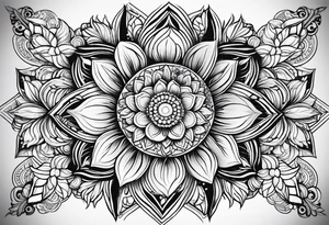 flowers, leaves mandala tattoo idea