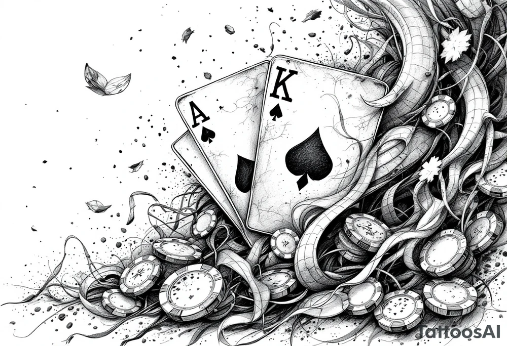 About casino with cards and games in casino tattoo idea