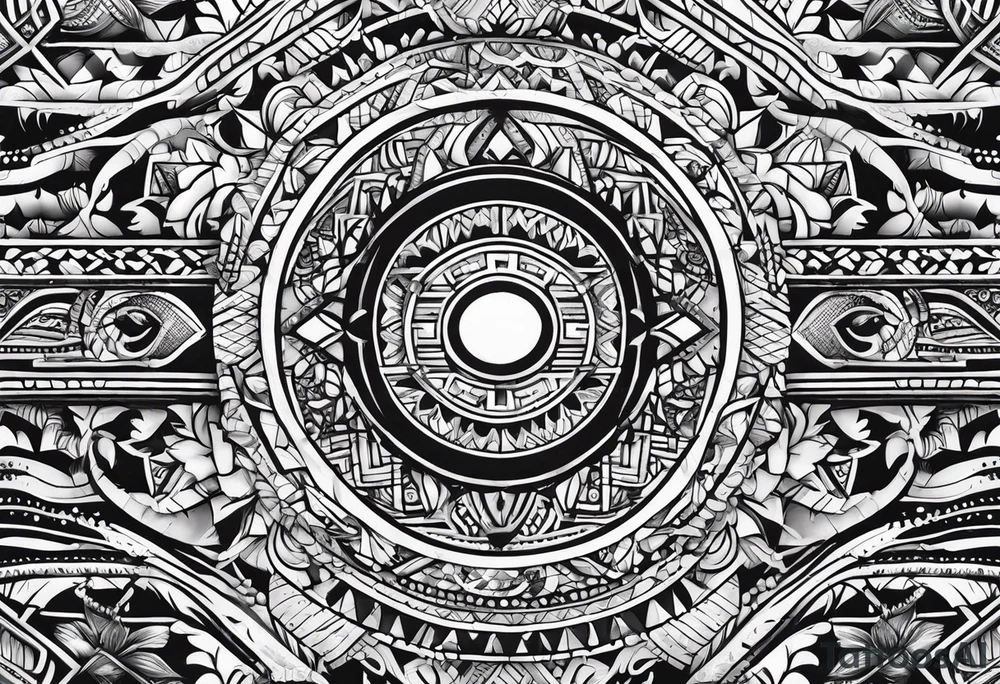 arm sleeve Polynesian tattoo idea