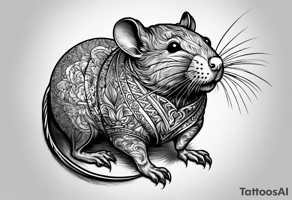 Rat using fire magic tattoo idea