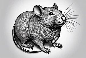 Rat using fire magic tattoo idea