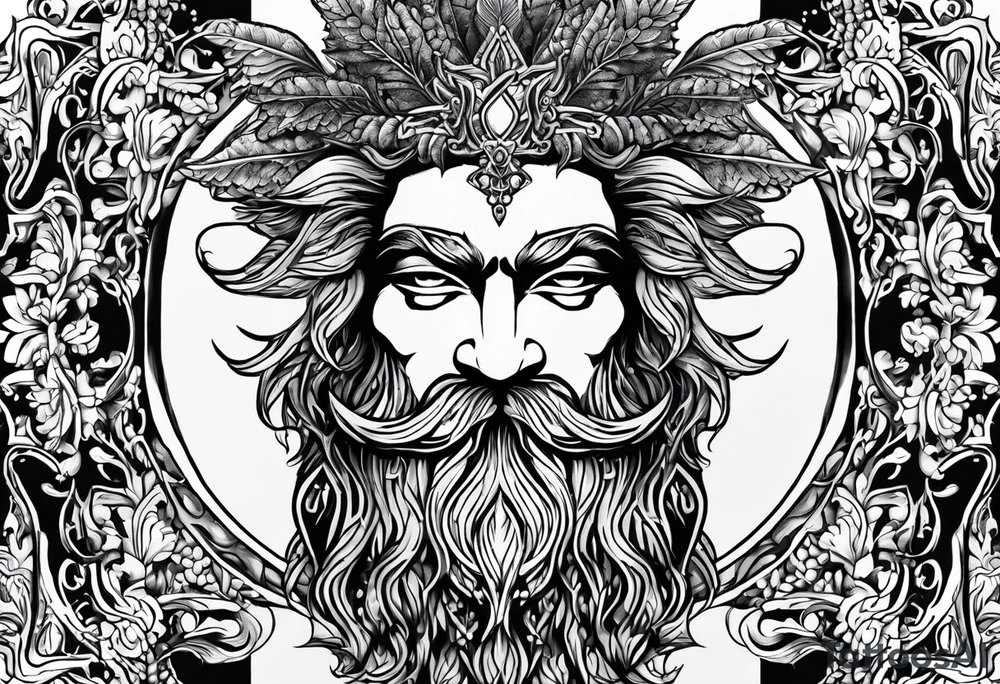 Greenman design on my arm. Incorporating divine masculine, pagan, Pan, a phallus subtlety in the design as well. Brotherhood. tattoo idea