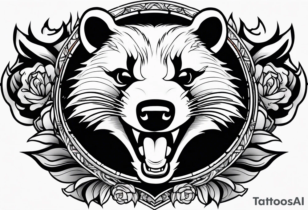 Neo traditional 
Angry badger tattoo idea