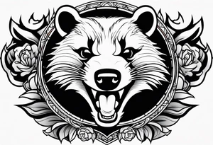 Neo traditional 
Angry badger tattoo idea