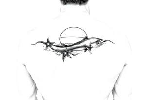 A beach/ocean theme to include something for my wife and child. tattoo idea