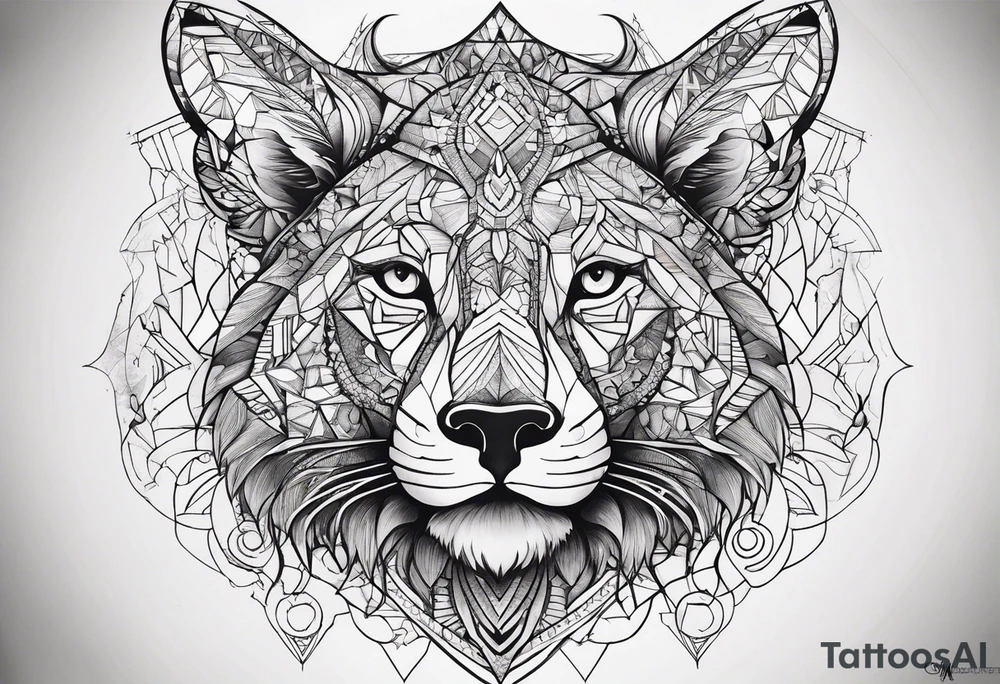 Geometric animal tattoo idea