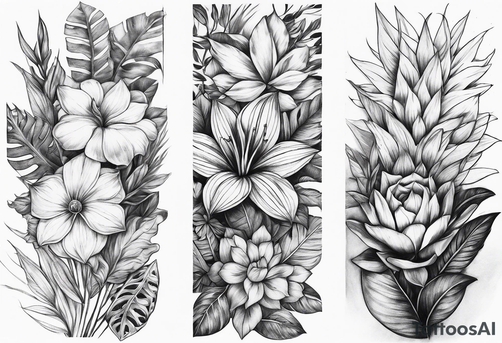 Plant sleeve tattoo idea