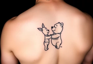 winnie the pooh and piglet holding hands tattoo idea