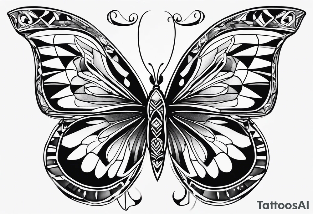 Small butterfly with Indra’s net blanket tattoo idea
