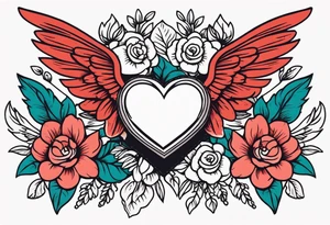 heart with wings
old school vintage simple traditional design surrounded by vintage flowers


bold color simple tattoo idea