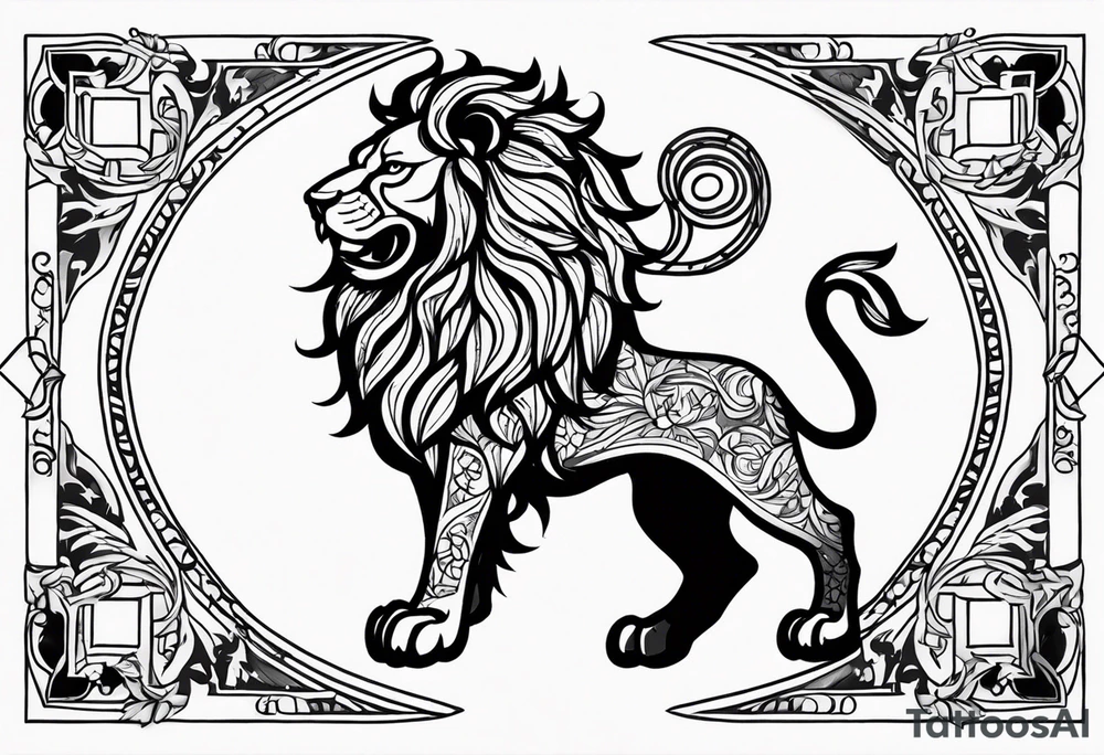 heraldic lion tattoo idea