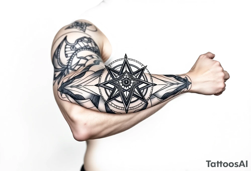 Geometry with ethernity symbol tattoo idea