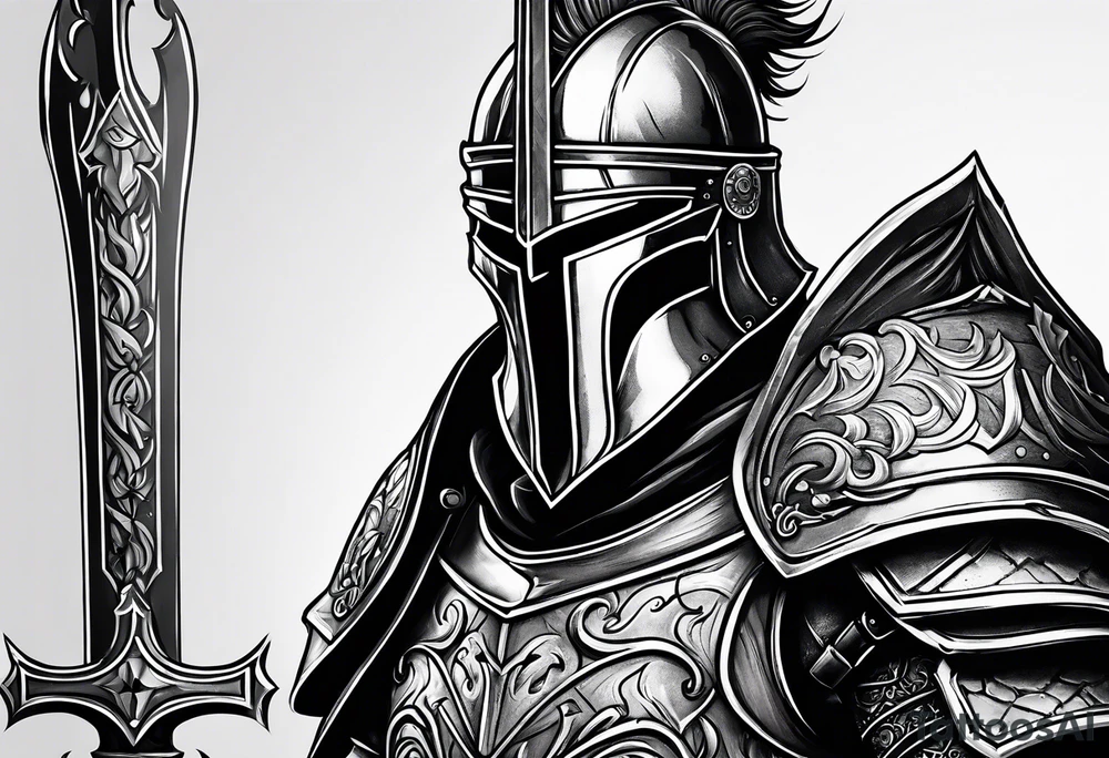 knight with heavy armor tattoo idea