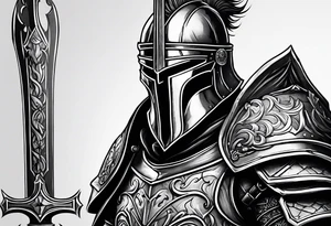 knight with heavy armor tattoo idea