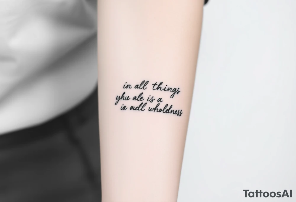 Picture tattoo symbolizing the phrase “in all things there is a hidden wholeness” tattoo idea