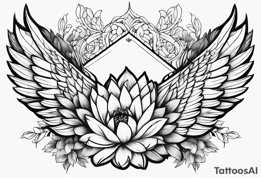 wing, flower, tattoo idea