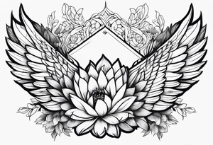 wing, flower, tattoo idea