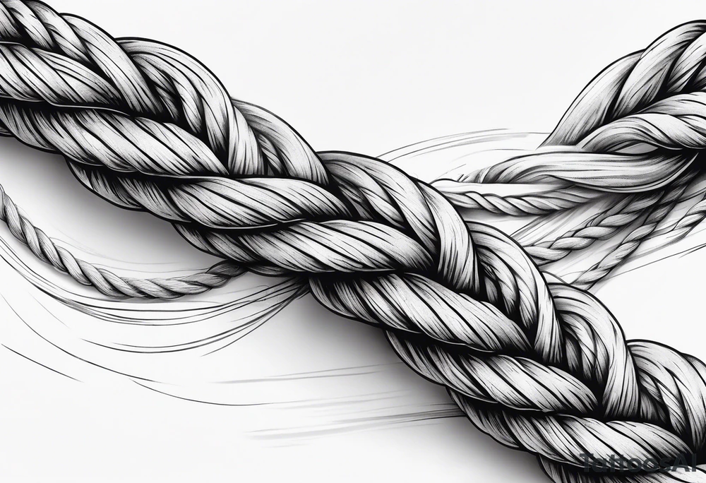 Rope twisting in a line tattoo idea