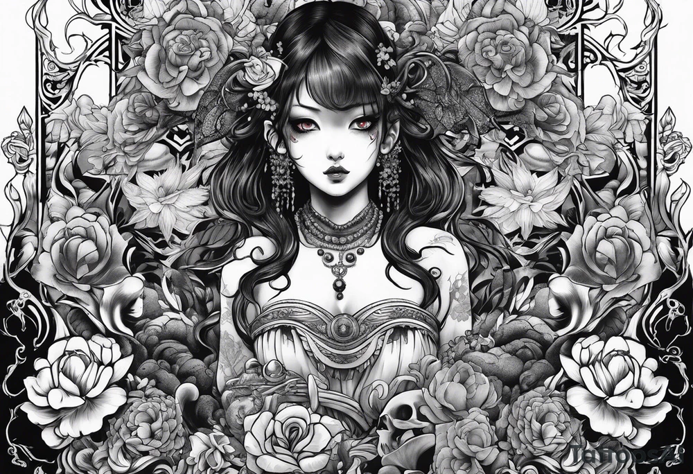 Beautiful body horror tattoo idea