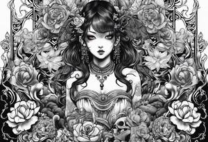 Beautiful body horror tattoo idea