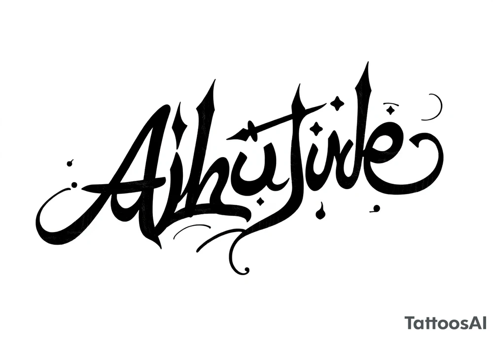 Ahmee as a script tattoo idea