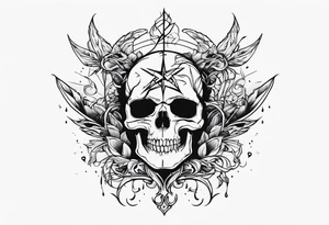 Deathcore style on chest tattoo idea