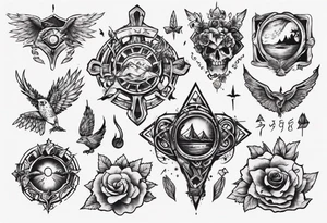 I want a tattoo that tells a story to cover my chest. Work with narrative elements, such as symbols or scenes, to create a cohesive and storytelling design. tattoo idea