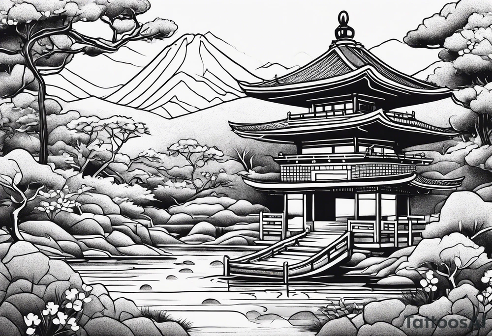 Design a tattoo based on a Japanese sand garden tattoo idea
