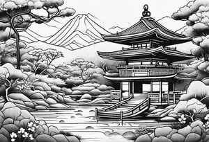 Design a tattoo based on a Japanese sand garden tattoo idea