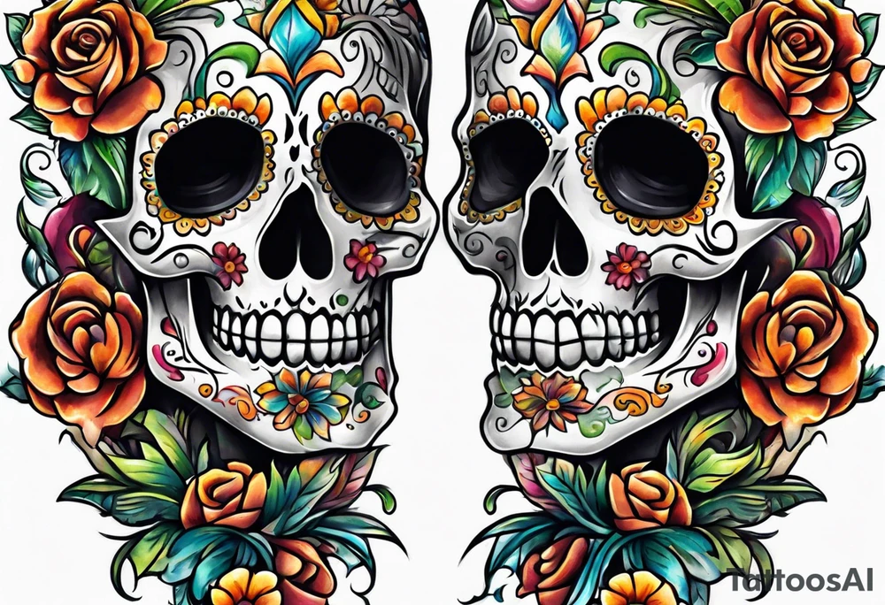 Mexico day of dead  man standing
 skeleton drink tattoo idea