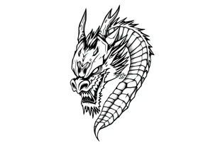 Shenron dragon with 7 star dragon balls tattoo idea