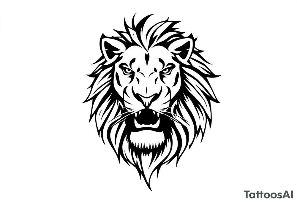 powerful lion tattoo idea