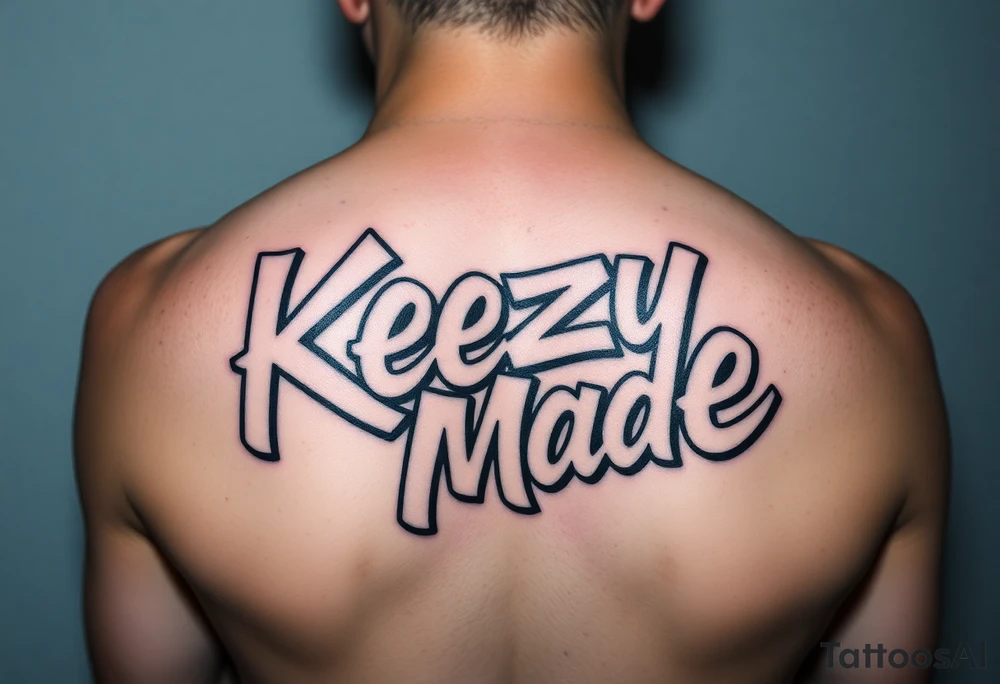 Graffiti spray paint style bubble lettering as one  (KeezY MadE) tattoo idea