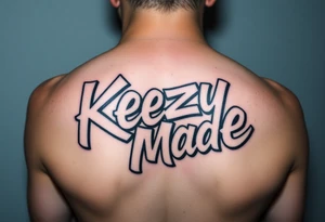 Graffiti spray paint style bubble lettering as one  (KeezY MadE) tattoo idea
