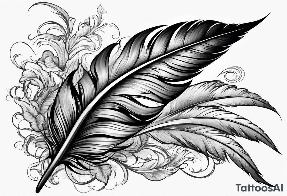 A feather pen from colonial time tattoo idea
