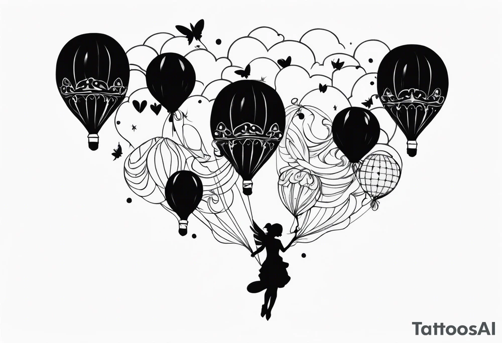 fairies with balloons tattoo idea