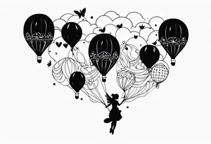 fairies with balloons tattoo idea