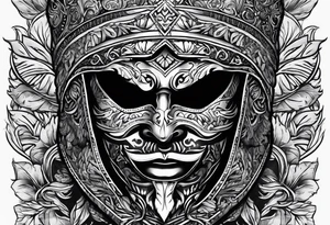Ski mask biting money tattoo idea
