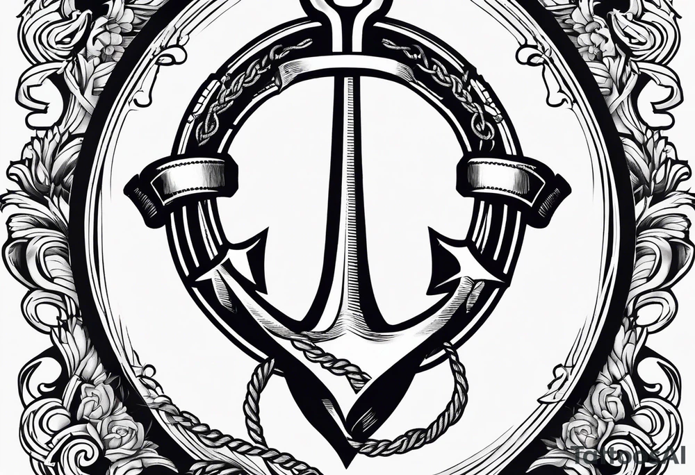 Anchor with ribbon around it with the names Blakely and Jaxton tattoo idea