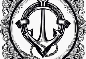 Anchor with ribbon around it with the names Blakely and Jaxton tattoo idea