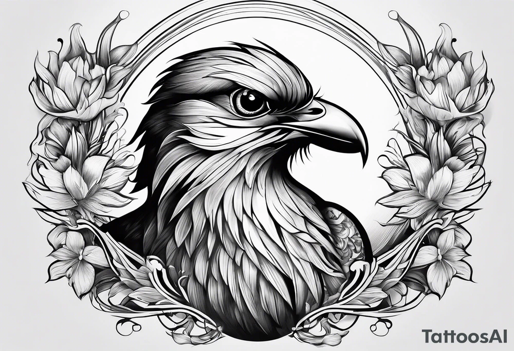 drowing bird tattoo idea