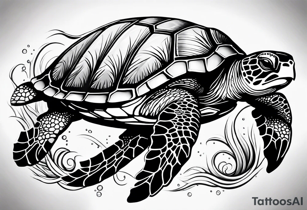Leg tattoo
Sea turtle
Underwater tattoo idea