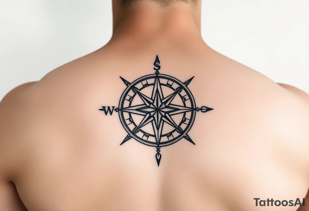 Compass rose tattoo idea