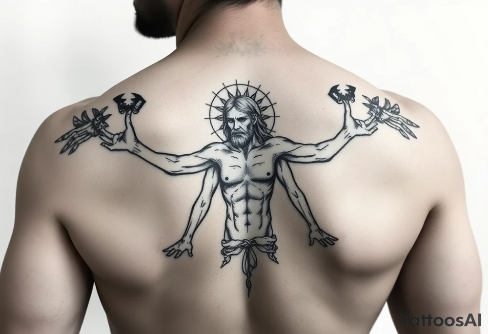 vitruvian man tattoo idea