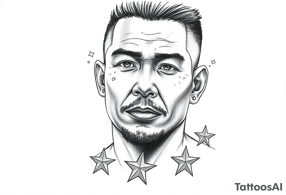 last Namr Obando with stars tattoo idea