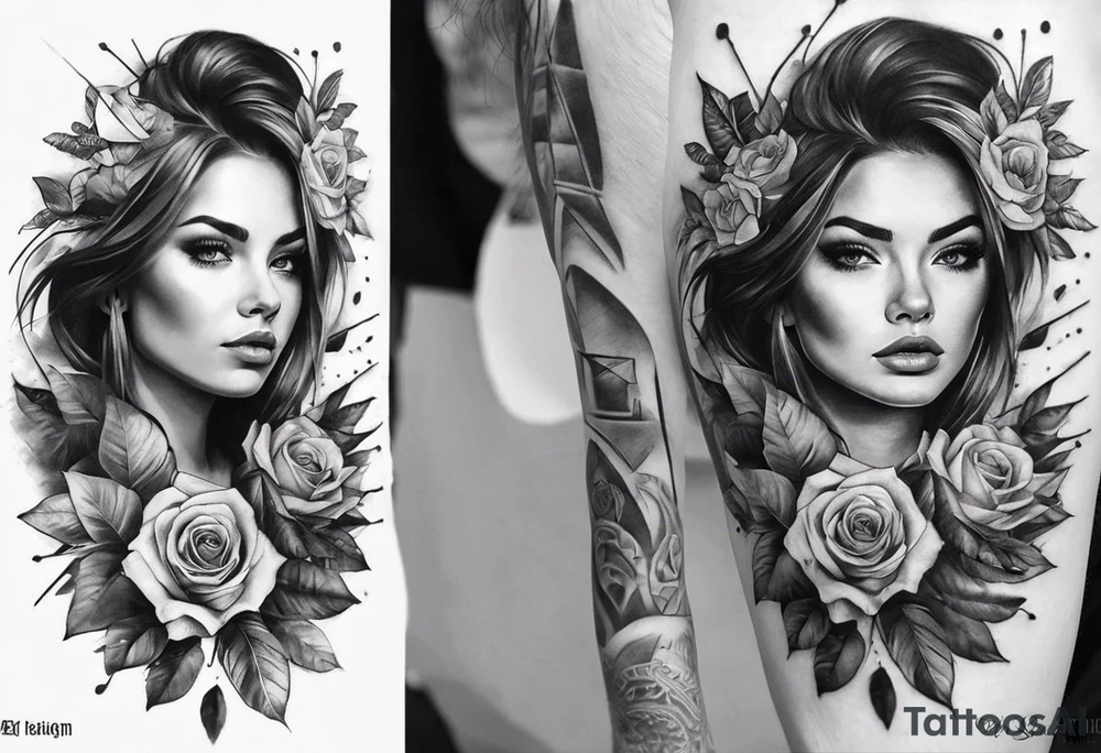 на плече лев в короне, ниже надпись ниже часы ниже розы tattoo idea на плече лев в короне, ниже надпись ниже часы ниже розы tattoo idea